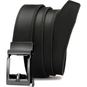 image:imageCHAOREN Leather Ratchet Belt Men  Mens Belts Casual Accessories for Every Occasion 35mmFull Grain Black