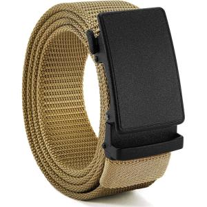 image:imageCHAOREN Nylon Ratchet Belts for Men  Adjustable Casual Work Belt with Slide Buckle  Trim to FitCoyote 38mm