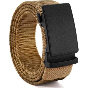 image:imageCHAOREN Nylon Ratchet Belts for Men  Adjustable Casual Work Belt with Slide Buckle  Trim to FitCoyote Bronze 38mm