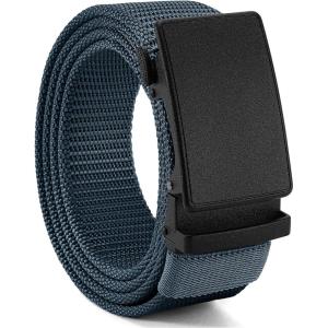 image:imageCHAOREN Nylon Ratchet Belts for Men  Adjustable Casual Work Belt with Slide Buckle  Trim to FitNavy 38mm