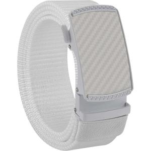 image:imageCHAOREN Nylon Ratchet Belts for Men  Adjustable Casual Work Belt with Slide Buckle  Trim to FitWhite 35mm