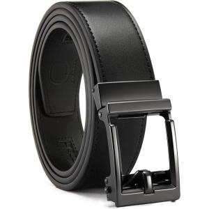 image:imageCHAOREN Ratchet Belts for Men  15 Mens Belts Genuine Leather for Causual Jeans  Customizable StyleVersatile FitBlack