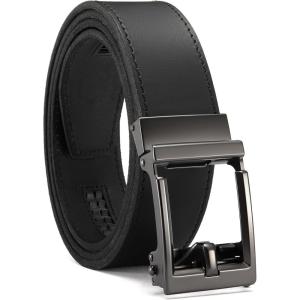 image:imageCHAOREN Ratchet Belts for Men  15 Mens Belts Genuine Leather for Causual Jeans  Customizable StyleVersatile FitFull Grain Black