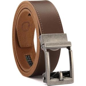 image:imageCHAOREN Ratchet Belts for Men  15 Mens Belts Genuine Leather for Causual Jeans  Customizable StyleVersatile FitFull Grain Brown