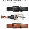 image:imageCHAOREN Boys Belt Most Size Kids 1 14 Dress Reversible Belt for Youth  One Leather Belt Two StyleDark TanBlack