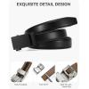 image:imageCHAOREN Leather Boys Belt Dress Kids Belt with Ratchet Buckle Width 1 Adjustable for Formal Wear and School UniformsBlack