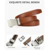 image:imageCHAOREN Leather Boys Belt Dress Kids Belt with Ratchet Buckle Width 1 Adjustable for Formal Wear and School UniformsBrown