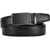 image:imageCHAOREN Ratchet Boys Belt Kid Dress Belt with Click Buckle Adjustable Leather Belt for School Uniform and Formal PantsCarbon Fiber  Black