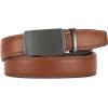 image:imageCHAOREN Ratchet Boys Belt Kid Dress Belt with Click Buckle Adjustable Leather Belt for School Uniform and Formal PantsTan