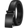image:imageCHAOREN Ratchet Boys Belt Kid Dress Belt with Click Buckle Adjustable Leather Belt for School Uniform and Formal PantsBlack