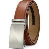 image:imageCHAOREN Ratchet Boys Belt Kid Dress Belt with Click Buckle Adjustable Leather Belt for School Uniform and Formal PantsTwill Brushed Tan