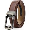 image:imageCHAOREN Ratchet Boys Belt Kids Dress Leather Belt with Click Closure Adjustable for Casual and Formal WearBrown