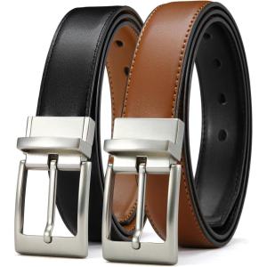 image:imageCHAOREN Boys Belt Most Size Kids 1 14 Dress Reversible Belt for Youth  One Leather Belt Two StyleDark TanBlack