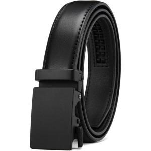 image:imageCHAOREN Leather Boys Belt Dress Kids Belt with Ratchet Buckle Width 1 Adjustable for Formal Wear and School UniformsBlack