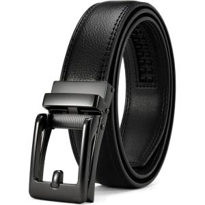 image:imageCHAOREN Ratchet Kids Belt Dress Boys Leather Belt 125 Adjustable for Casual and Formal WearBlack