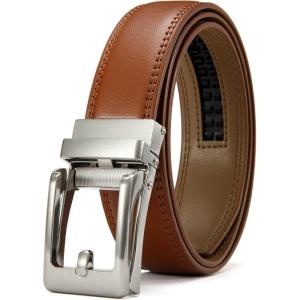 image:imageCHAOREN Ratchet Kids Belt Dress Boys Leather Belt 125 Adjustable for Casual and Formal WearTan