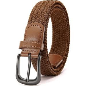image:imageCHAOREN Woven Boys Belt 125 Elastic Braided Kids Belt Casual for Golf And BaseballBrown