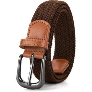 image:imageCHAOREN Woven Boys Belt 125 Elastic Braided Kids Belt Casual for Golf And BaseballDark Brown