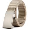 image:imageCHAOREN Nylon Ratchet Belts for Men  Adjustable Web Belt  Automatic Slide Buckle for Casual Golf WorkKhaki