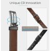 image:imageReversible Belts for Men CHAOREN Leather Jeans Belt 1 38 Black amp Brown Adjustable Trim to Fit BlackDark Brown 38 Fits Pants Size 36