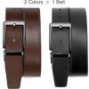image:imageReversible Belts for Men CHAOREN Leather Jeans Belt 1 38 Black amp Brown Adjustable Trim to Fit BlackDark Brown 38 Fits Pants Size 36