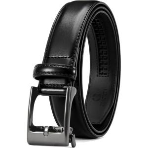 image:imageCHAOREN Boys Belt  1 14 Ratchet Kids leather Belt  Perfect Companion to Kids Dress Shoes and Casual WearBlack