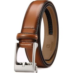 image:imageCHAOREN Boys Belt  1 14 Ratchet Kids leather Belt  Perfect Companion to Kids Dress Shoes and Casual WearBrown Tan