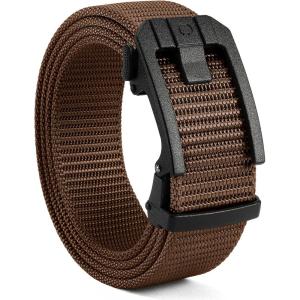 image:imageCHAOREN Ratchet Tactical Belt Men  15 Adjustable Nylon Web Belt  Quick Release for Work EDC Outdoor UseBrown