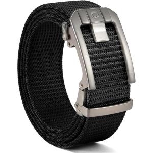 image:imageCHAOREN Ratchet Tactical Belt Men  15 Adjustable Nylon Web Belt  Quick Release for Work EDC Outdoor UseGun Black