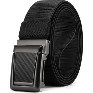 image:imageCHAOREN Tactical Belt Men  15 Stretch Belt for Work  Quick Release for Military Casual Jeans EDC HikingCarbon Fiber  Black