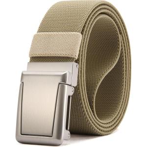 image:imageCHAOREN Tactical Belt Men  15 Stretch Belt for Work  Quick Release for Military Casual Jeans EDC HikingKhaki