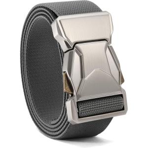 image:imageCHAOREN Tactical Belt Men  15 Stretch Belt for Work  Quick Release for Military Casual Jeans EDC HikingSilverGrey