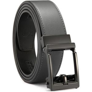image:imageCHAOREN Ratchet Belts for Men  15 Mens Belt Genuine Leather for Causual Jeans  Customizable StyleVersatile FitGrey