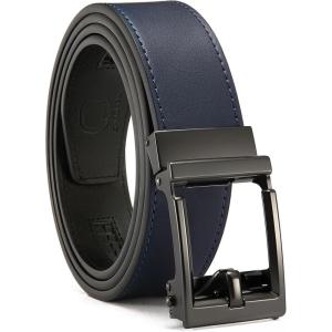 image:imageCHAOREN Ratchet Belts for Men  15 Mens Belt Genuine Leather for Causual Jeans  Customizable StyleVersatile FitNavy Blue