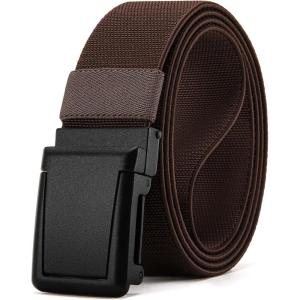 image:imageCHAOREN Tactical Belt Men  15 Stretch Work Belt with Quick Release Zinc Alloy Buckle for Military Casual Jeans HikingFrosted Matte  Brown