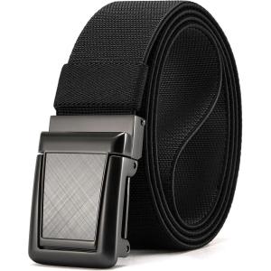 image:imageCHAOREN Tactical Belt Men  15 Stretch Work Belt with Quick Release Zinc Alloy Buckle for Military Casual Jeans HikingGun Crosshatch  Black