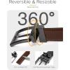 image:imageCHAOREN Reversible Mens Belt 1 Piece  Leather Belt Men for Dress Pants  Single Belt 2 ColorsDark BrownBlack