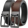 image:imageCHAOREN Reversible Mens Belt 1 Piece  Leather Belt Men for Dress Pants  Single Belt 2 ColorsDark BrownBlack