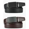 image:imageCHAOREN Mens Belt Leather Ratchet Belt 2 Pack  Customizable Fit Effortless Style 35mmBlack  Carbon FiberDark Brown