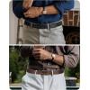 image:imageCHAOREN Mens Belt Leather Ratchet Belt 2 Pack  Customizable Fit Effortless Style 35mmHollow All BlackGun Brown