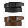 image:imageCHAOREN Mens Belt Leather Ratchet Belt 2 Pack  Customizable Fit Effortless Style 35mmHollow All BlackGun Brown