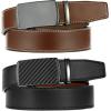 image:imageCHAOREN Mens Belt Leather Ratchet Belt 2 Pack  Customizable Fit Effortless Style 35mmImperial BlackCognac