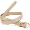 image:imageWomens Belt  CR Leather Belt Women Casual for Jeans Pants Dress  Belts with Gold Buckle for Women FashionBeige