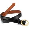 image:imageWomens Belt  CR Leather Belt Women Casual for Jeans Pants Dress  Belts with Gold Buckle for Women FashionBlack