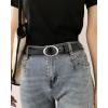 image:imageWomens Belt  CR Leather Belt Women Casual for Jeans Pants Dress  Belts with Gold Buckle for Women FashionSilver Black