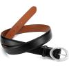 image:imageWomens Belt  CR Leather Belt Women Casual for Jeans Pants Dress  Belts with Gold Buckle for Women FashionSilver Black