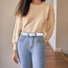image:imageWomens Belt  CR Leather Belt Women Casual for Jeans Pants Dress  Belts with Gold Buckle for Women FashionSilver White