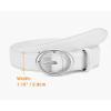 image:imageWomens Belt  CR Leather Belt Women Casual for Jeans Pants Dress  Belts with Gold Buckle for Women FashionSilver White