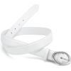 image:imageWomens Belt  CR Leather Belt Women Casual for Jeans Pants Dress  Belts with Gold Buckle for Women FashionSilver White