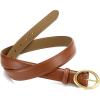 image:imageWomens Belt  CR Leather Belt Women Casual for Jeans Pants Dress  Belts with Gold Buckle for Women FashionTan